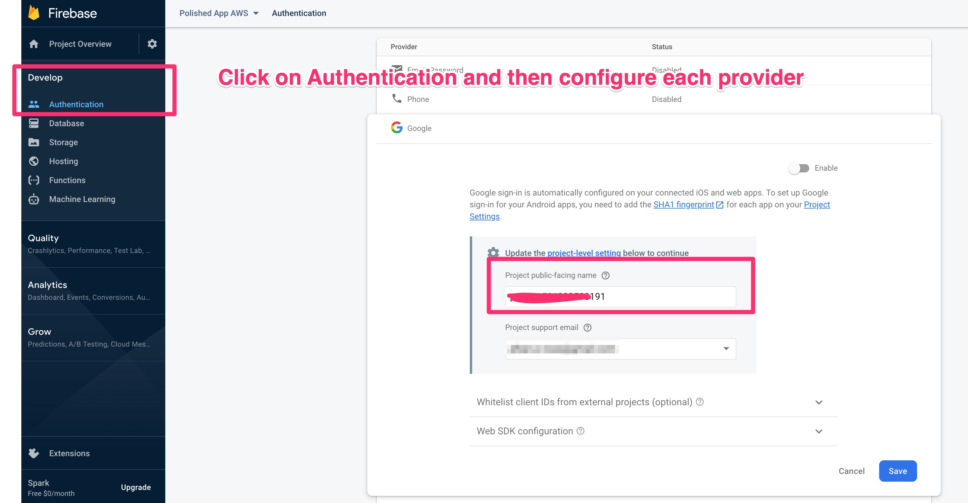 Firebase Auth Setup