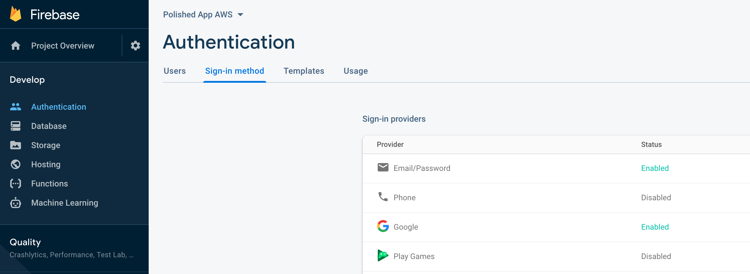 Firebase Social Login Enabled